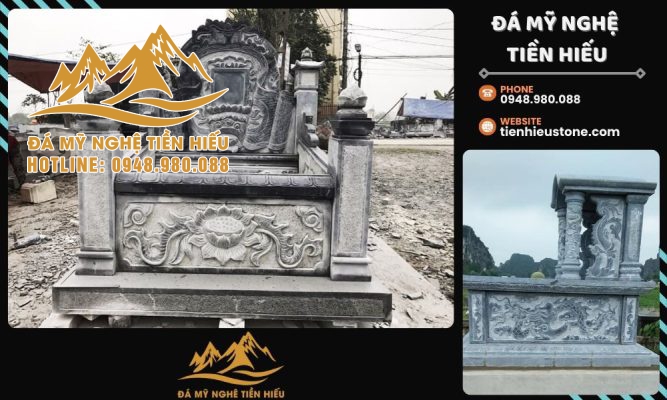 Trong các công trình mộ đá truyền thống, họa tiết rồng mang một ý nghĩa sâu sắc và linh thiêng.