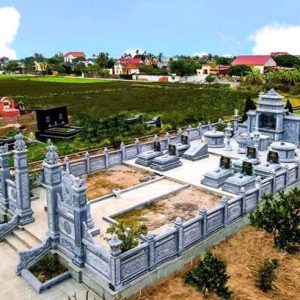 KHU LĂNG MỘ ĐÁ DIỆN TÍCH 7X 14M – THIẾT KẾ TRANG NGHIÊM, CHUẨN PHONG THUỶ