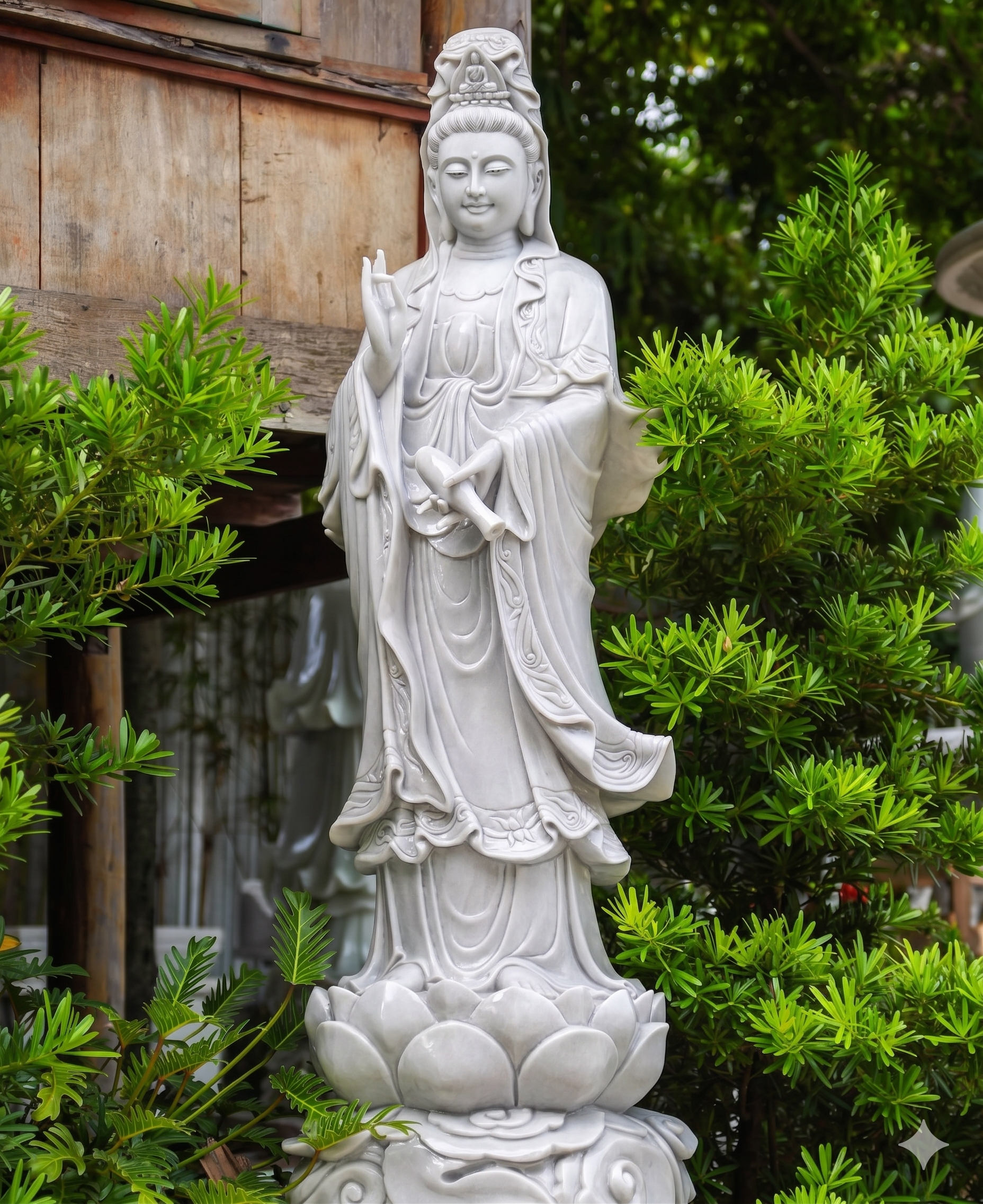 Tượng quán thế âm bồ tát bằng đá tự nhiên